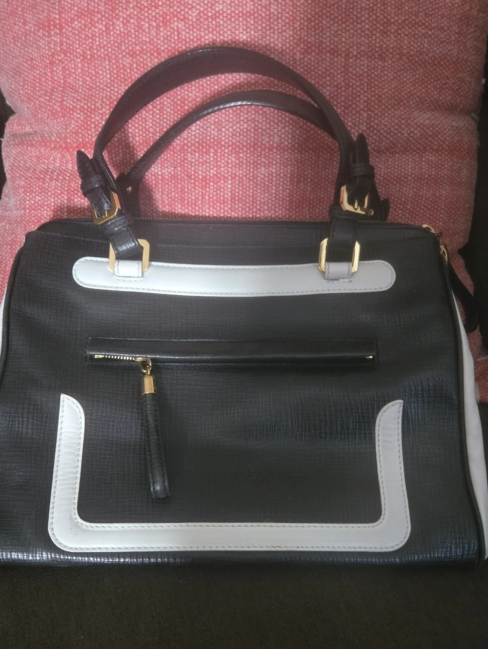 ESCADA designer Classic Black and White Structured Women’s Tote/satchel